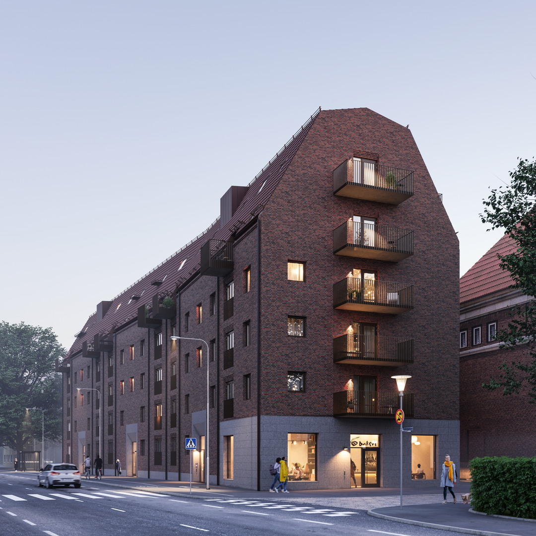 Exteriör bild på Brf Parkskolan i Ängelholm 